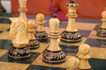 The Burnt Golden Rosewood Dubrovnik Series Chess Set, Box, & Gloss Board Combination
