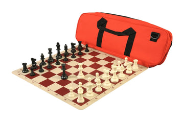 Deluxe Chess Set Combination and Single Weighted Regulation Pieces | Silicone Chess Board | Deluxe Bag