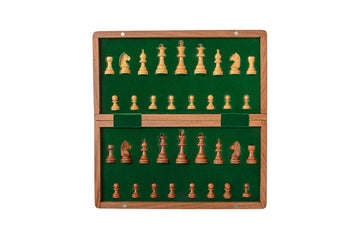 FOLDING WOODEN MAGNETIC Travel Chess Set - 14