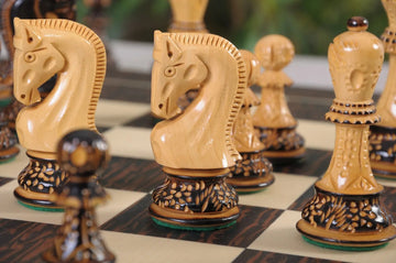 The Burnt Zagreb '59 Series Chess Pieces - 3.875
