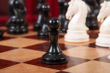 The Mammoth Ivory and Genuine Ebony Collector Series Luxury Chess Pieces - 4.4