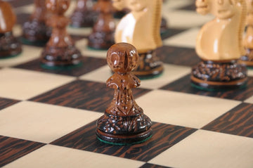 The Burnt Reykjavik II Series Chess Pieces - 3.75