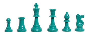 2 Player Chess Set Combination - Single Weighted Regulation Colored Chess Pieces & Regulation Vinyl Chess Board