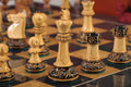 The Burnt Golden Rosewood Reykjavik II Series Chess Set, Box, & Gloss Board Combination