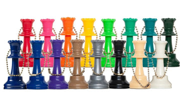 Plastic Chess Pieces Key Chains - Color Queen