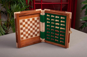 BOOK WOODEN MAGNETIC Travel Chess Set - LARGE