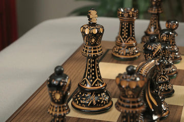 The Burnt Zagreb '59 Series Chess Set, Box, & Board Combination