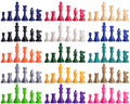 Regulation Colored Plastic Chess Pieces - 3.75