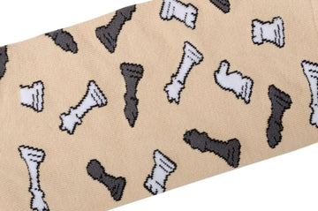 Caissa Collection Light Khaki Chess Socks