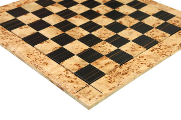 MAPLE BURL & Ebony Reproduction of the Drueke Chess Board - 2.5