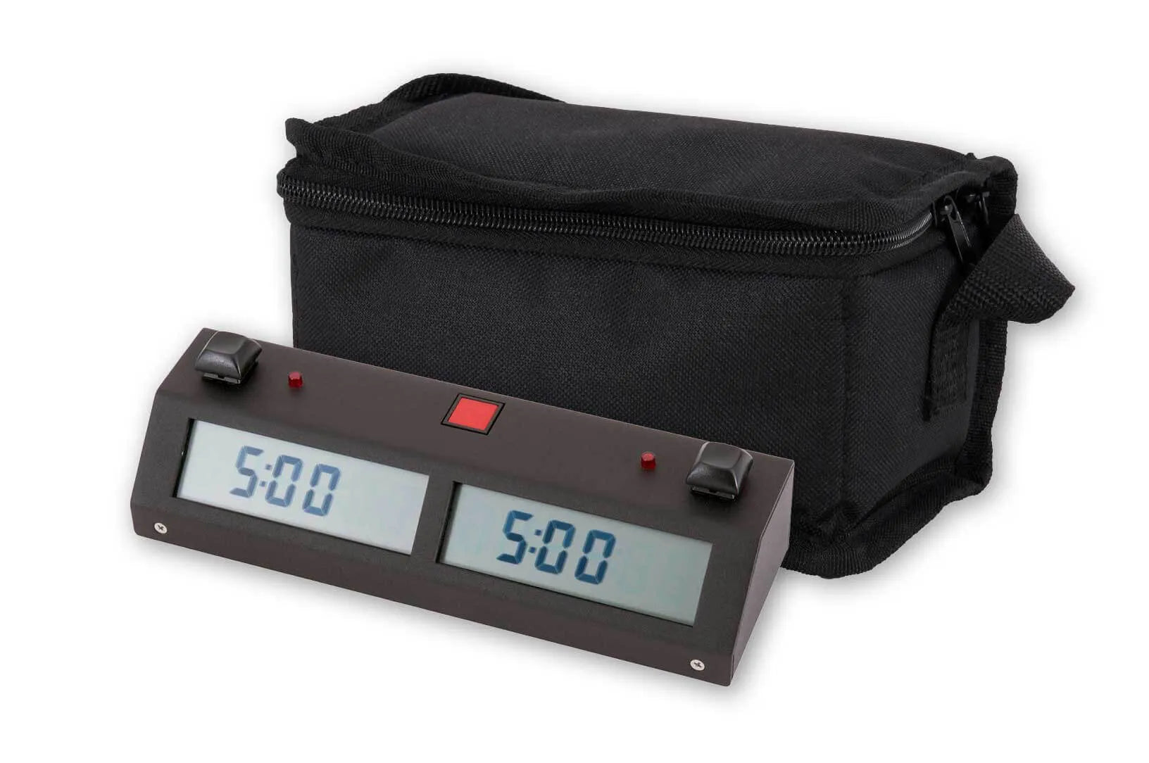 Chronos Digital Game Chess Clock - BUTTON - Black with Carrying Bag ...