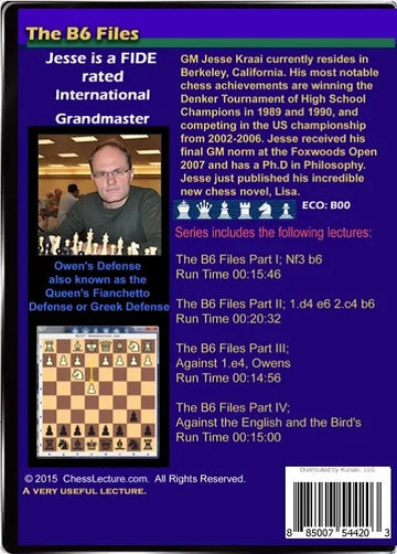 E-DVD The B6 Files - A Hypermodern System Aiming To Attack the Center from the Sides  - Chess Lecture - Volume 121