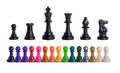 Triple Weighted Colored Regulation Plastic Chess Pieces - 3.75