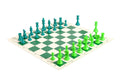 2 Player Chess Set Combination - Triple  Weighted Regulation Colored Chess Pieces & Regulation Vinyl Chess Board