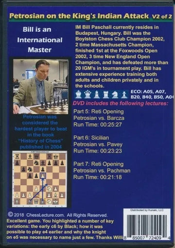 Petrosian on the King's Indian Attack - Chess Lecture - Volume 178 - 2 DVDs