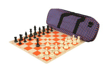 Deluxe Chess Set Combination and Triple Weighted Regulation Pieces | Silicone Chess Board | Deluxe Bag
