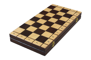 The Large King's Chess Set with Brass Inlay & Board