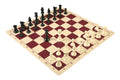 Regulation Tournament Chess Pieces and Silicone Chess Board Combo - Single Weighted