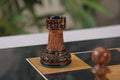 The Burnt Golden Rosewood Reykjavik II Series Chess Set, Box, & Gloss Board Combination