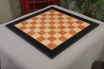 Olmo Burl, Genuine Ebony & Bird's Eye Maple Signature Traditional Chess Board