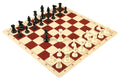 Regulation Tournament Chess Pieces and Silicone Chess Board Combo - Single Weighted