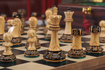 The Burnt Reykjavik II Series Chess Set, Box, & Board Combination