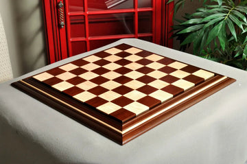 Signature Contemporary II Chess Board - Peruvian Nogal / Curly Maple - 2.5" Squares