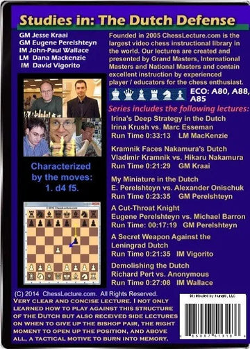Studies in the Dutch Defense - Chess Lecture - Volume 106