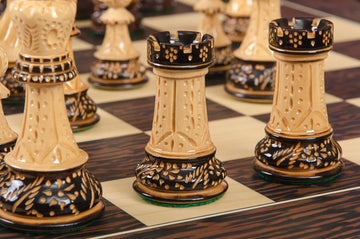 The Burnt Golden Rosewood Zagreb '59 Series Chess Pieces - 3.875