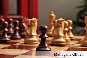 The Reykjavik II Series Gilded Chess Pieces - 3.75