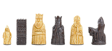 The Mini Isle of Lewis Series Chess Pieces - 2.0" King - Brown and Natural