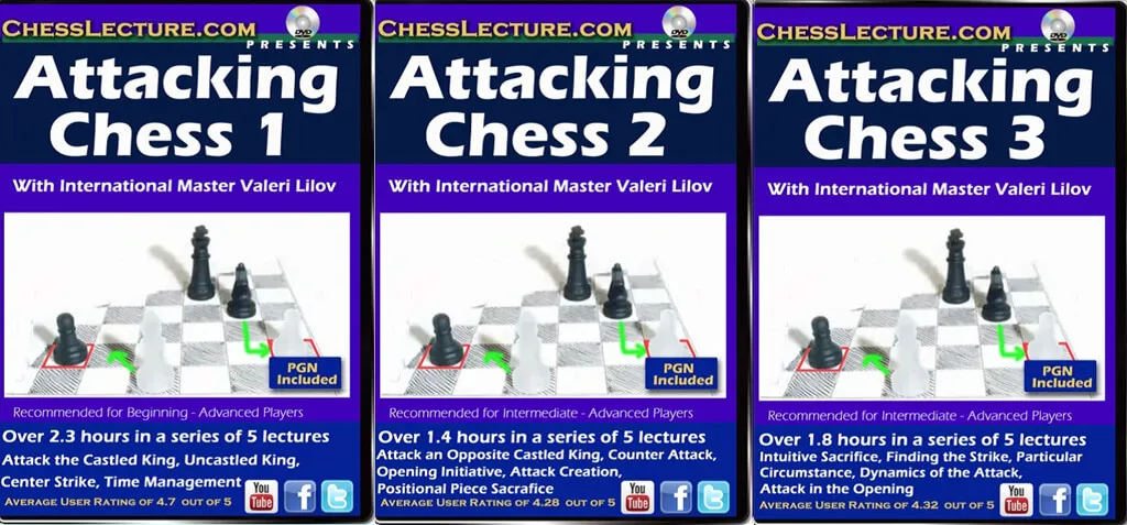Attacking Chess Set - 3 DVDs - Chess Lecture
