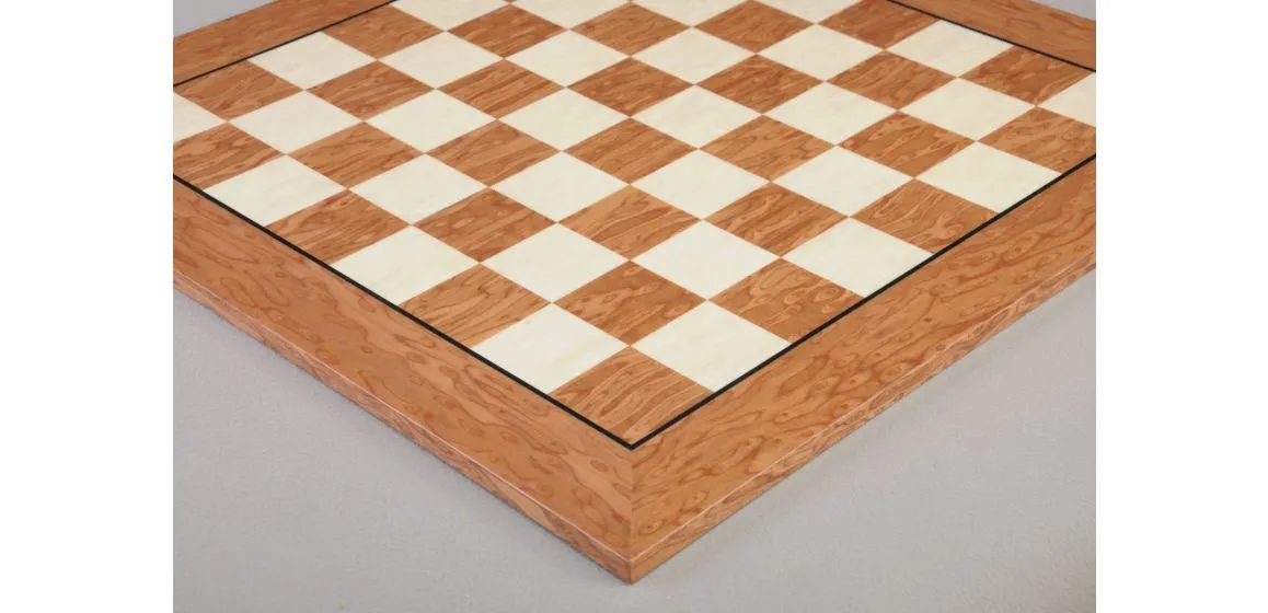 CLEARANCE - Brown Gloss and Maple Classic Traditional Chess Board - 2.25" Squares - Gloss Finish
