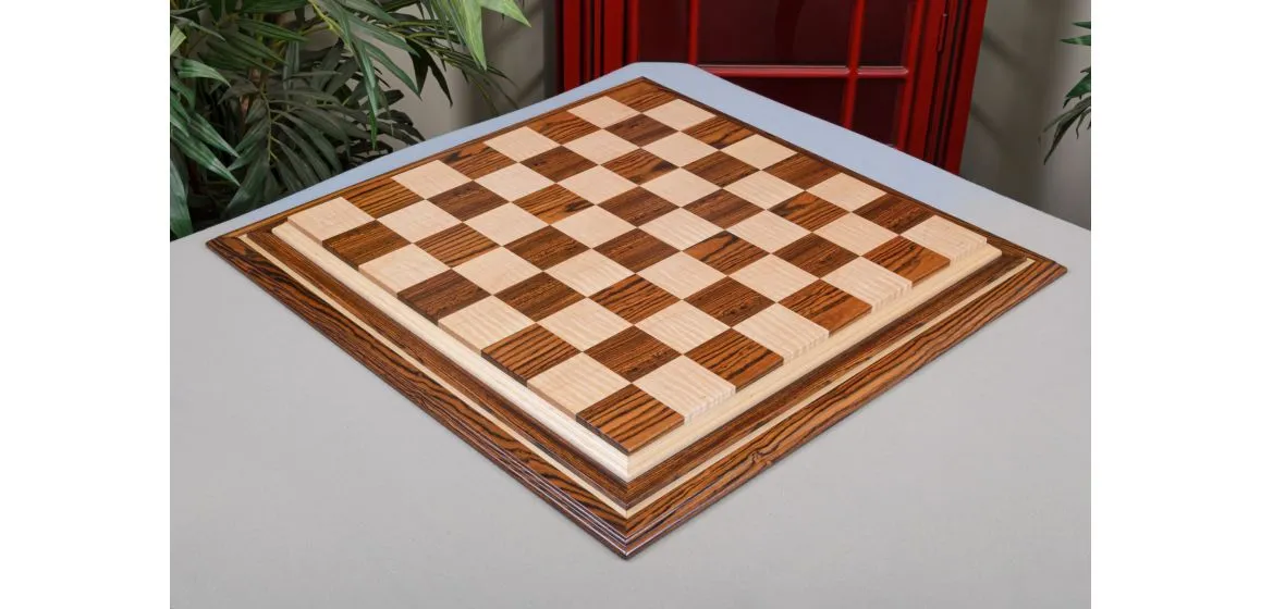 PRE-ORDER - Signature Contemporary IV Luxury Chess board - BOCOTE / CURLY MAPLE - 2.5" Squares