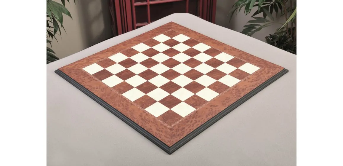 Elm Burl and Bird's Eye Maple Superior Traditional Chess Board
