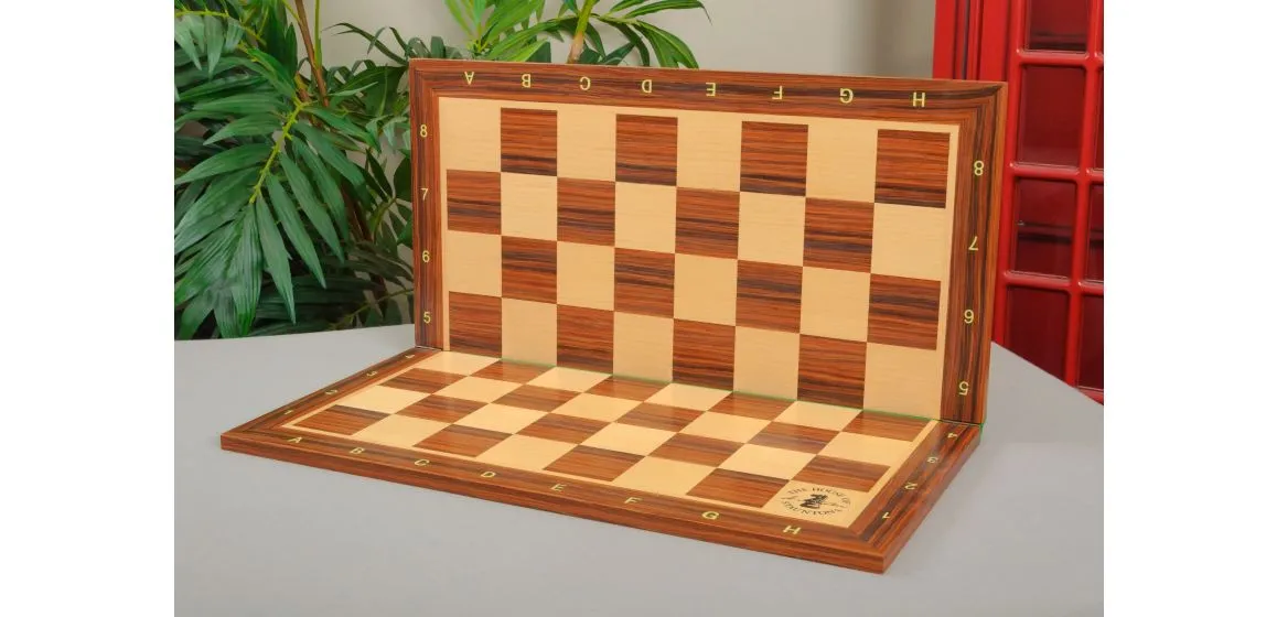 Folding Burmese Rosewood and Maple Wooden Tournament Chess Board