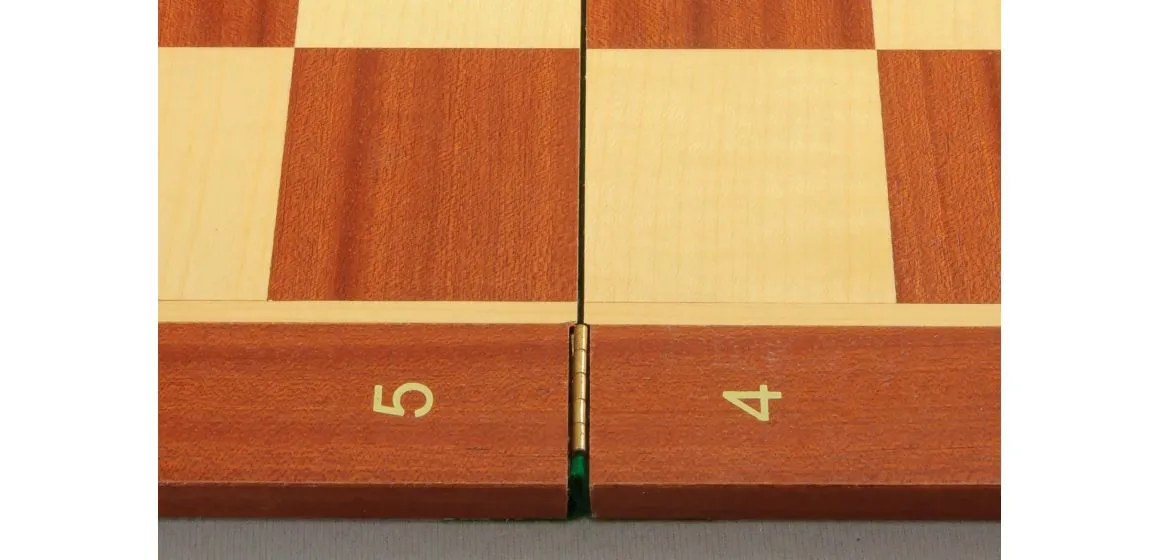 Folding Mahogany and Maple Wooden Tournament Chess Board