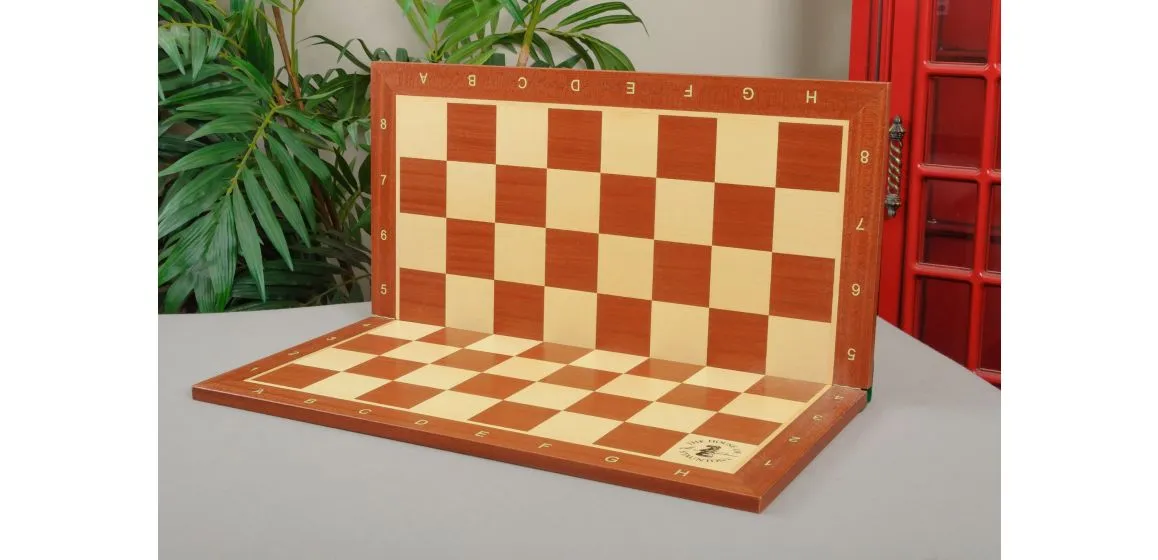 Folding Mahogany and Maple Wooden Tournament Chess Board