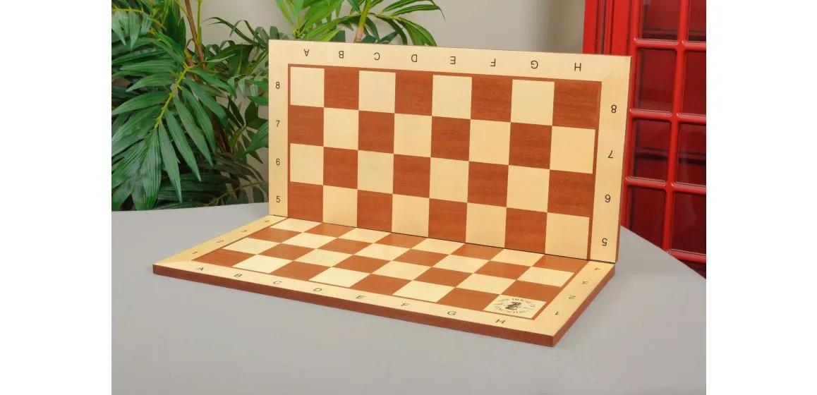 Folding Maple and Mahogany Wooden Tournament Chess Board
