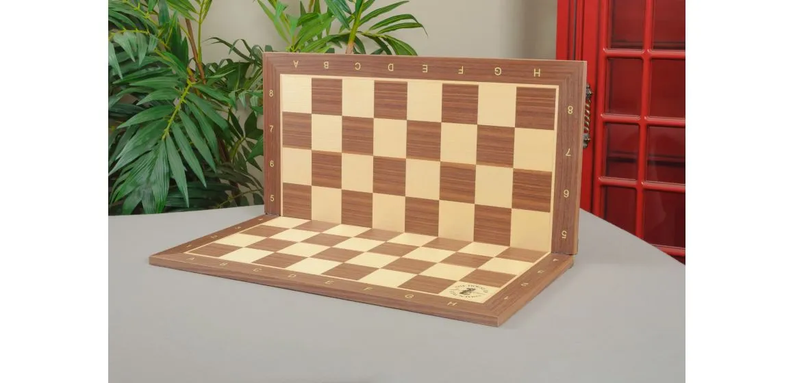 Folding Walnut and Maple Wooden Tournament Chess Board