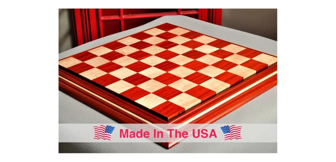 PRE-ORDER - Signature Contemporary II Chess Board - Padauk/ Curly Maple - 2.5" Squares