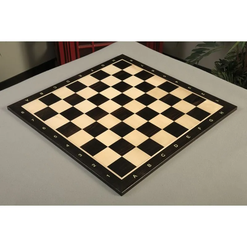 Luxury Ebony & Maple Chess Pieces with Wooden Chess Box and Flat Chess Board  - Henry Chess Sets