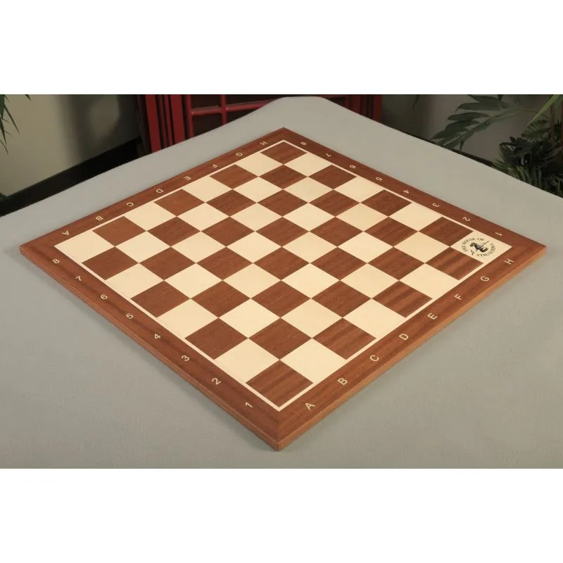 Wooden Mahogany chess board (coordinates)