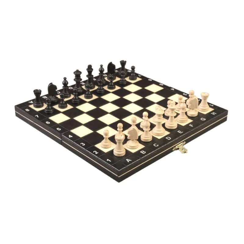 21 Black Ambassador Folding Chess Set