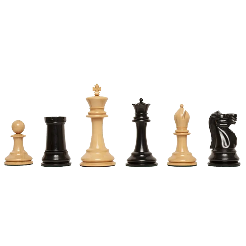 4.25''Traveller Staunton Luxury Chess Pieces Only set-Triple Weighted Ebony Wood 
