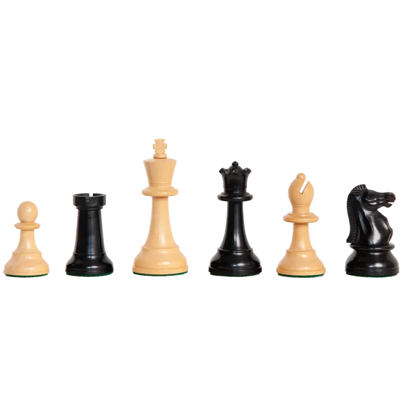 Analysis Size Standard Club Plastic Chess Set Black & Ivory Pieces