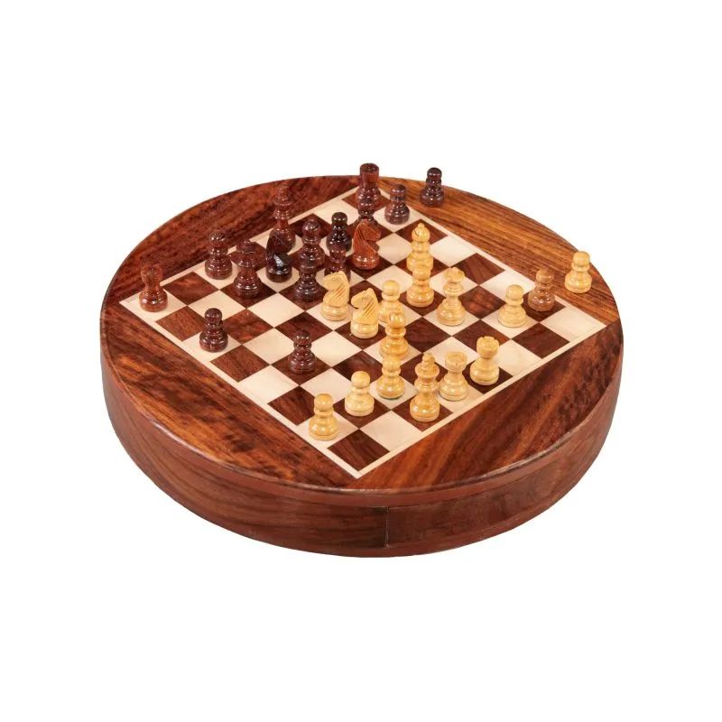  House of Chess - 7.5 Inch Wooden Magnetic Travel Chess