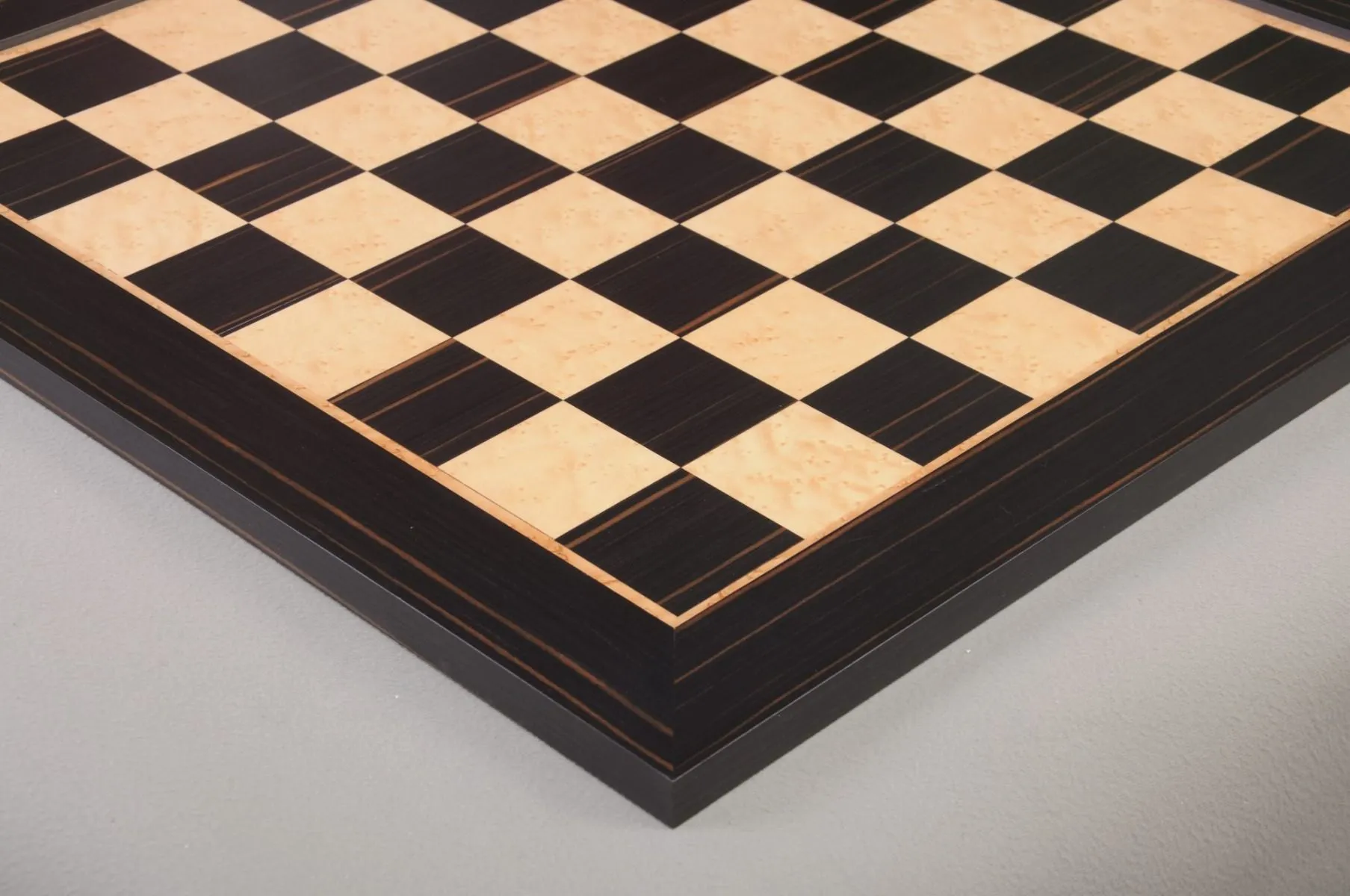 Straight Up Chess Board - Cherry Bean Board with 3 Flat Black Frame