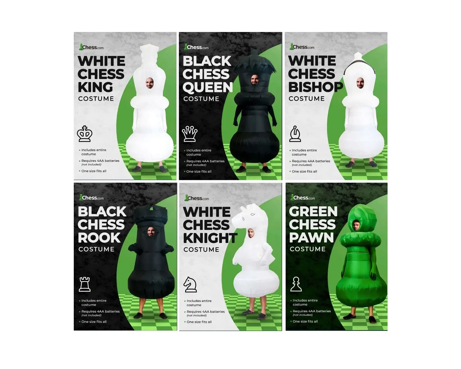 6 Giant Chess Pieces King - Queen - Bishop - Rook - Knight - Pawn | Super  Deluxe Chess