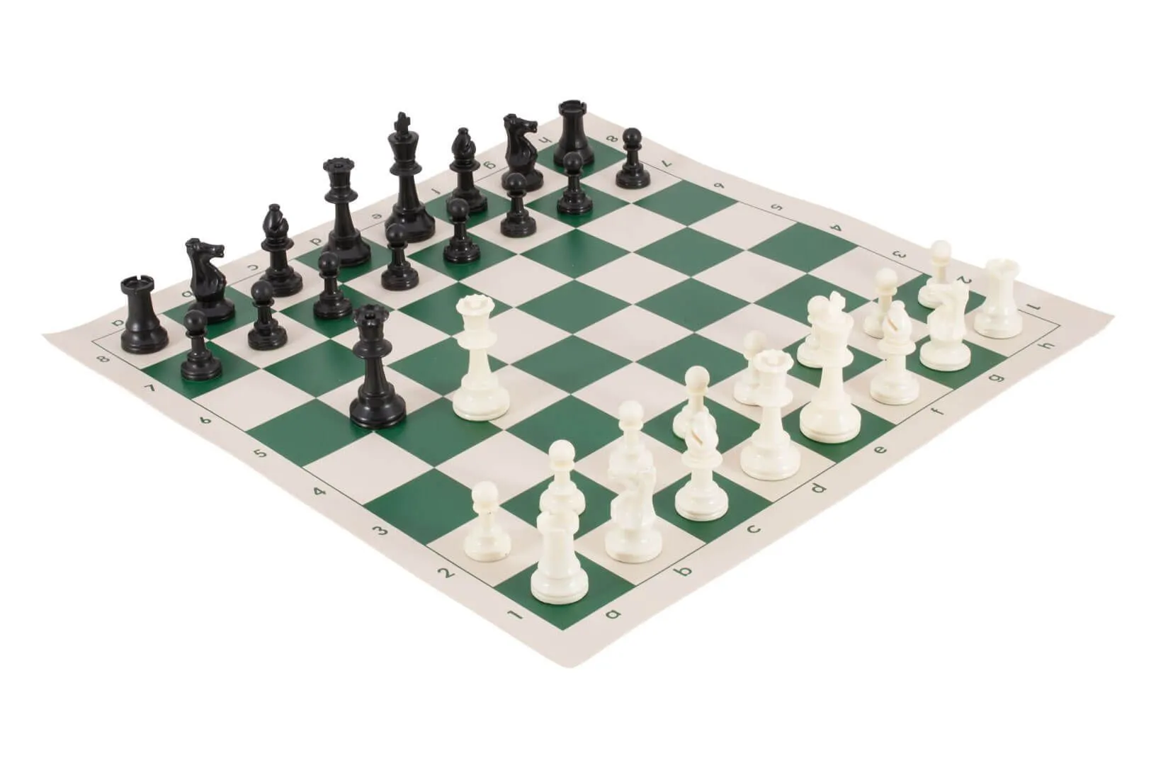 Analysis Size Standard Club Plastic Chess Set Black & Ivory Pieces - 3 King